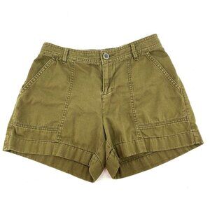 Old Navy Women's Green Khaki Shorts Size 0 Chino Pockets Casual Summer 13" Lengt